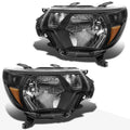 Set of 2 Black Housing Amber Corner Headlights for Tacoma (2012–2015)