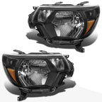 Set of 2 Black Housing Amber Corner Headlights for Tacoma (2012–2015)