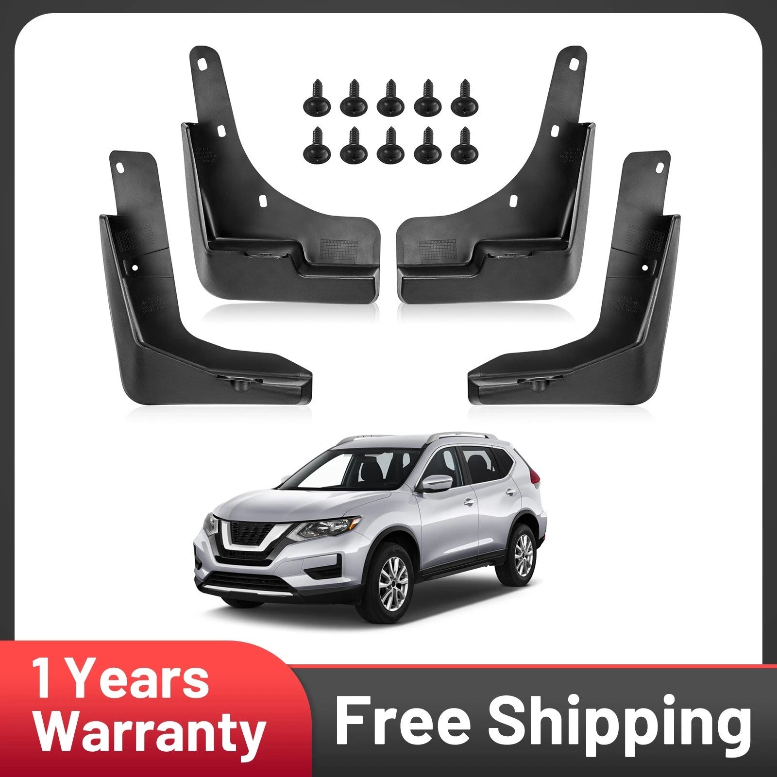 Mud Flaps Splash Guards for Nissan Rogue X-Trail (2014–2020) Full Set