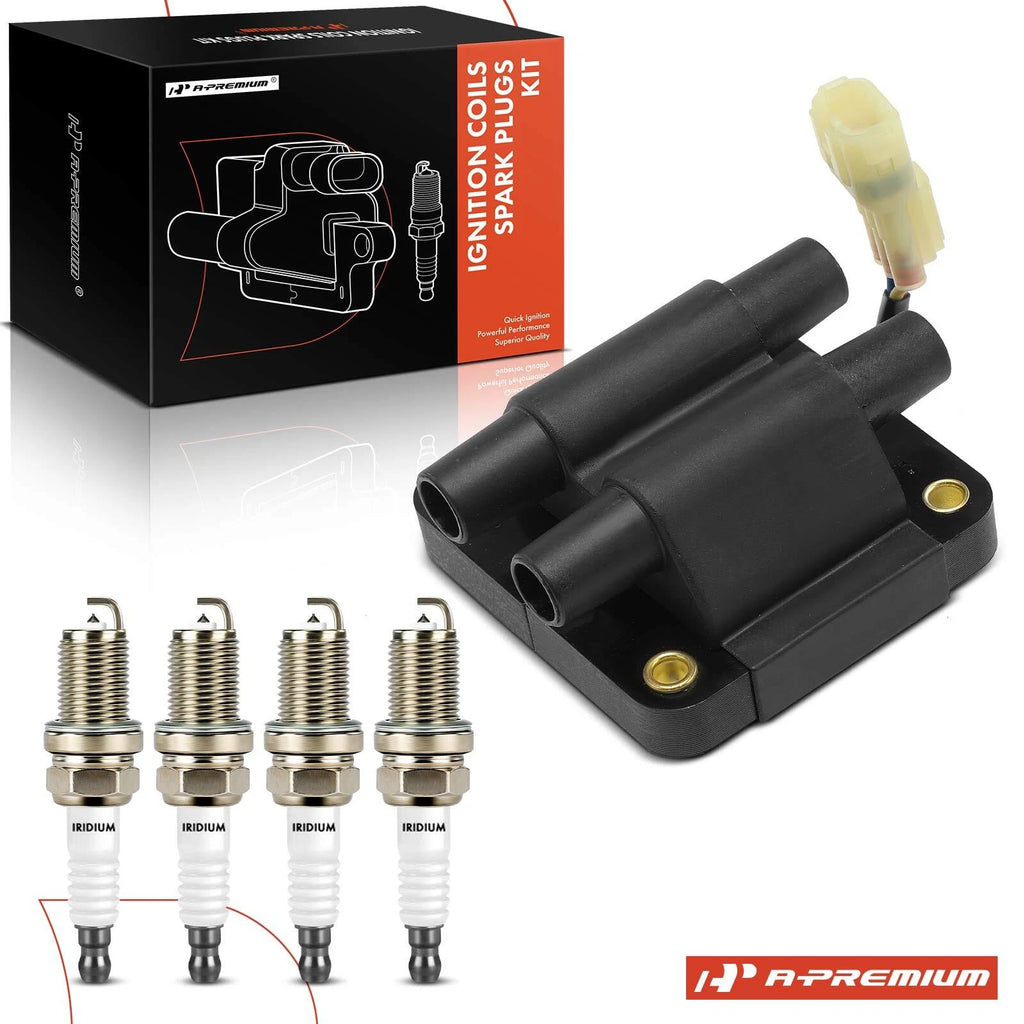 1x Ignition Coil & 4x Iridium Spark Plugs for Subaru Impreza