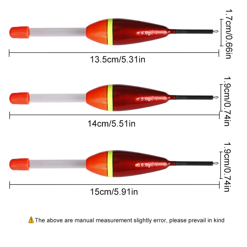 Set of 5 Carp Fishing Floats Red Vertical Buoys 13.5-15cm