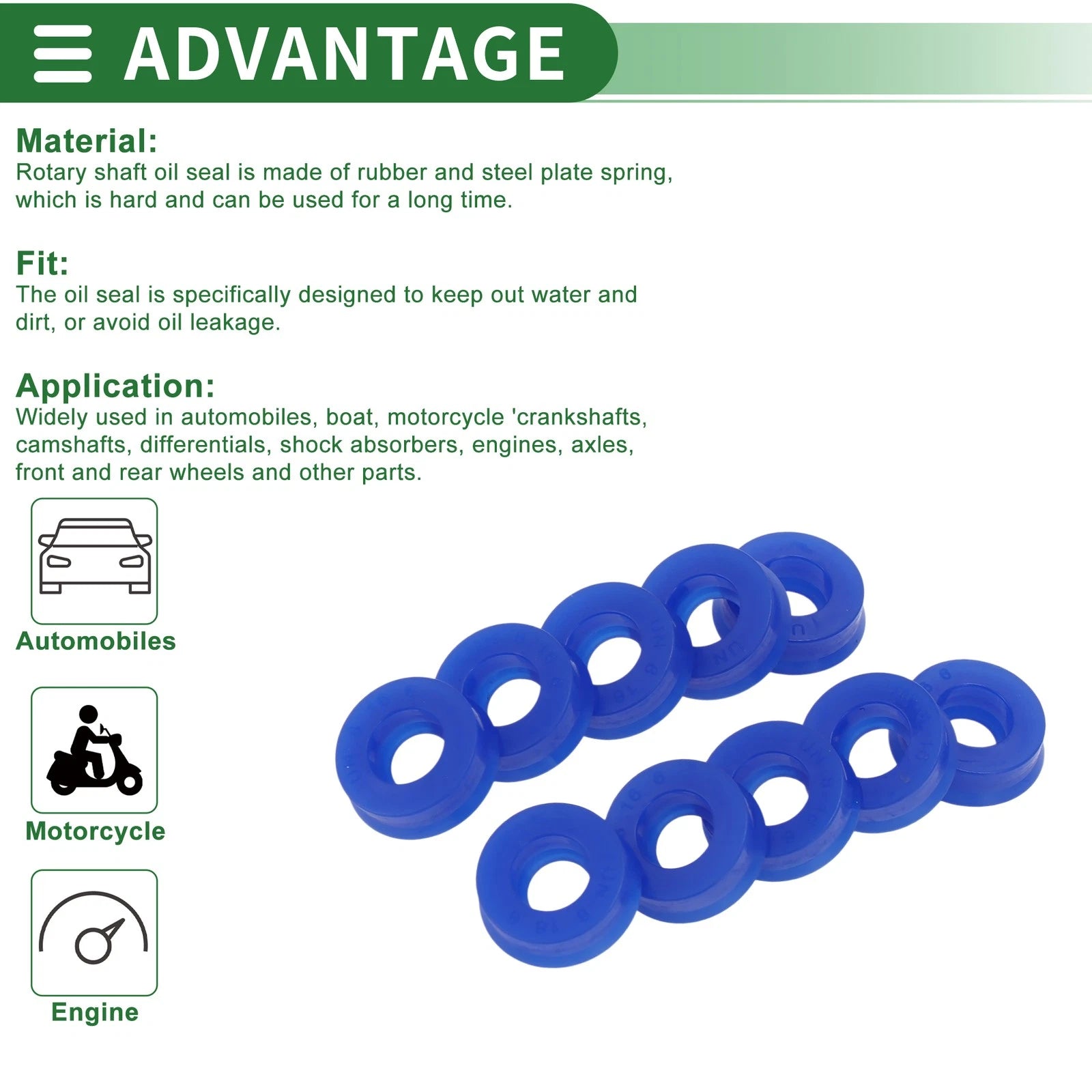 10X Oil Seal Rotary Shaft Seal 8x16x6mm for Various Models 