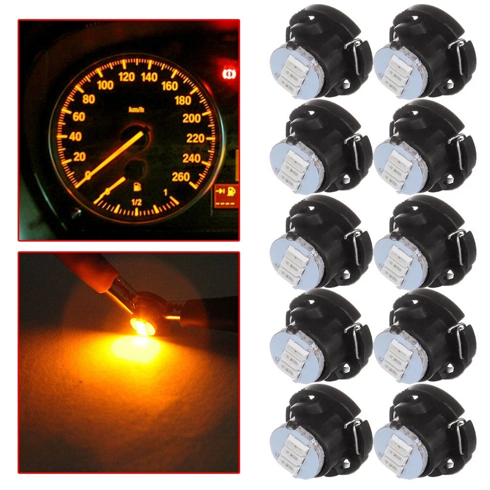 10x T5 T4.7 Neo Wedge LED Bulbs for Instrument Panel Cluster (Universal)