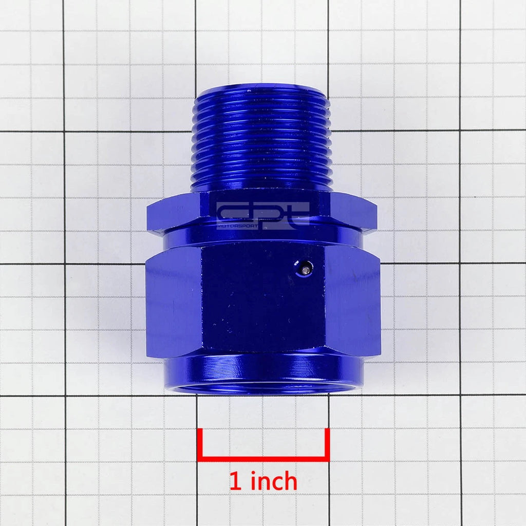 16-AN Female Flare to 3/4" NPT Male Blue Aluminum B-Nut Swivel Coupler Fitting