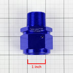 16-AN Female Flare to 3/4" NPT Male Blue Aluminum B-Nut Swivel Coupler Fitting