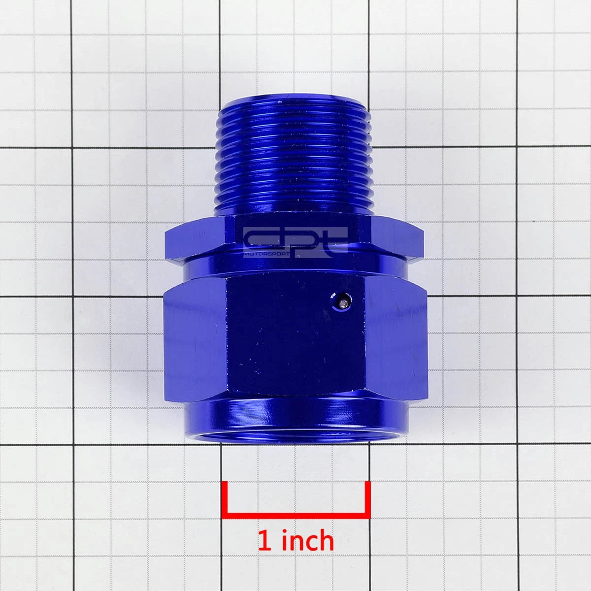 16-AN Female Flare to 3/4" NPT Male Blue Aluminum B-Nut Swivel Coupler Fitting