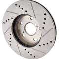 Disc Brake & Pad Kit for Toyota Camry (2005) Front LH RH Cross-drilled Slotted