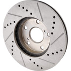 Disc Brake & Pad Kit for Toyota Camry (2005) Front LH RH Cross-drilled Slotted