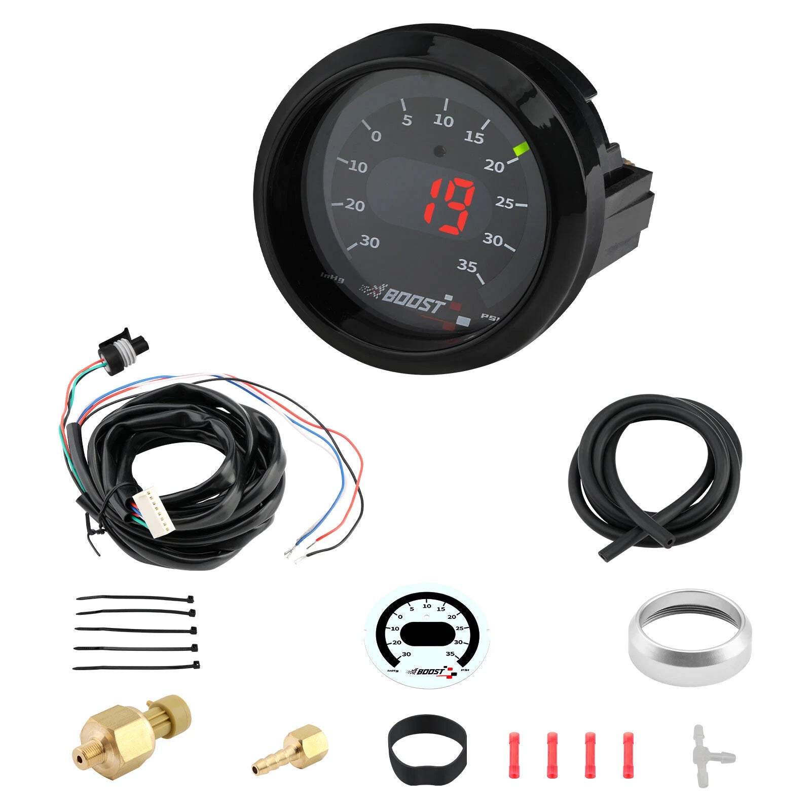 Digital Boost Pressure Gauge Kit for 30-4406 X-Series (30inHg ~ 35PSI)