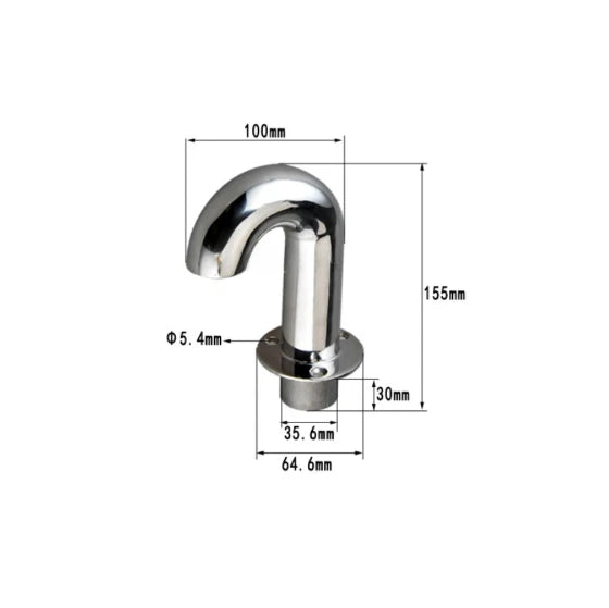 35mm Gooseneck Vent Pipe for Marine Use (316 Stainless Steel)