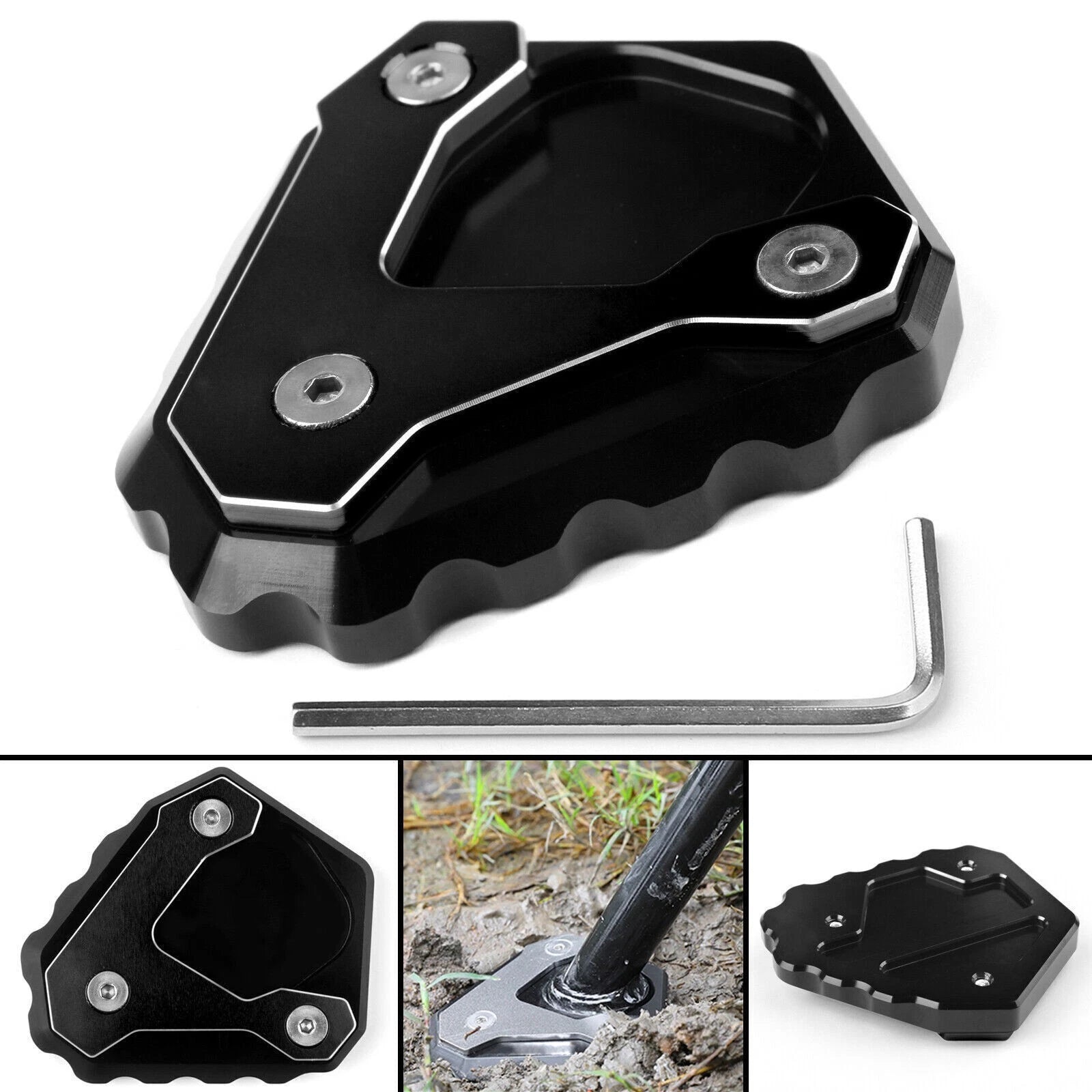 Kickstand Extension Plate for BMW G310 GS (2018) - Black