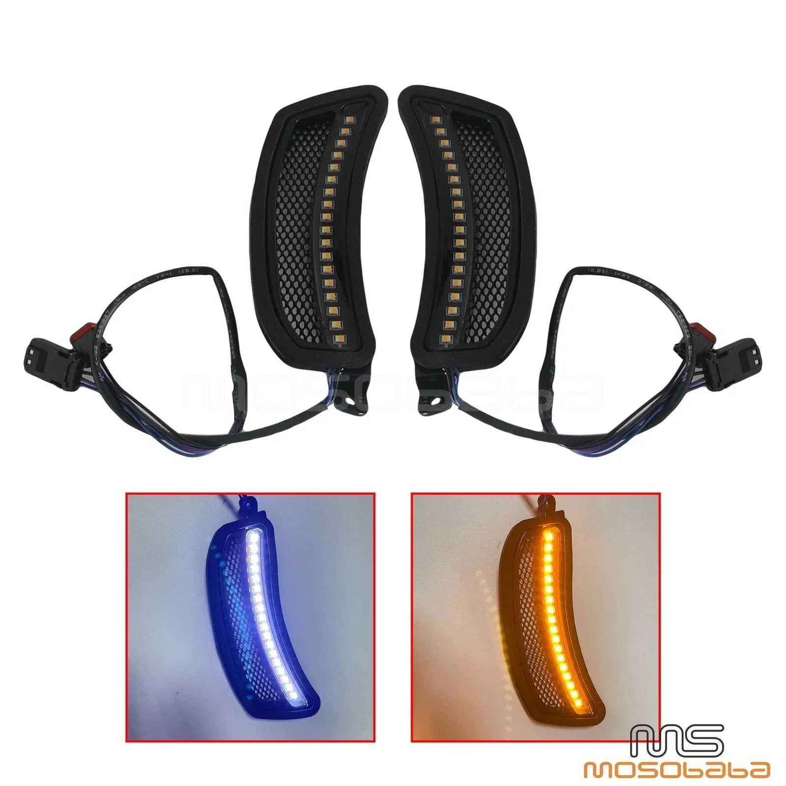 Black Mesh LED Fairing Vent Lights for Harley Low Rider El Diablo (2022)
