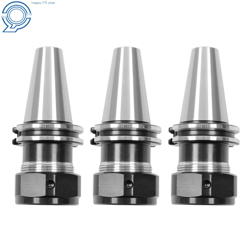 3pc CAT40 TG100 Collet Chuck Set for CNC Machines (0.0001" Runout)