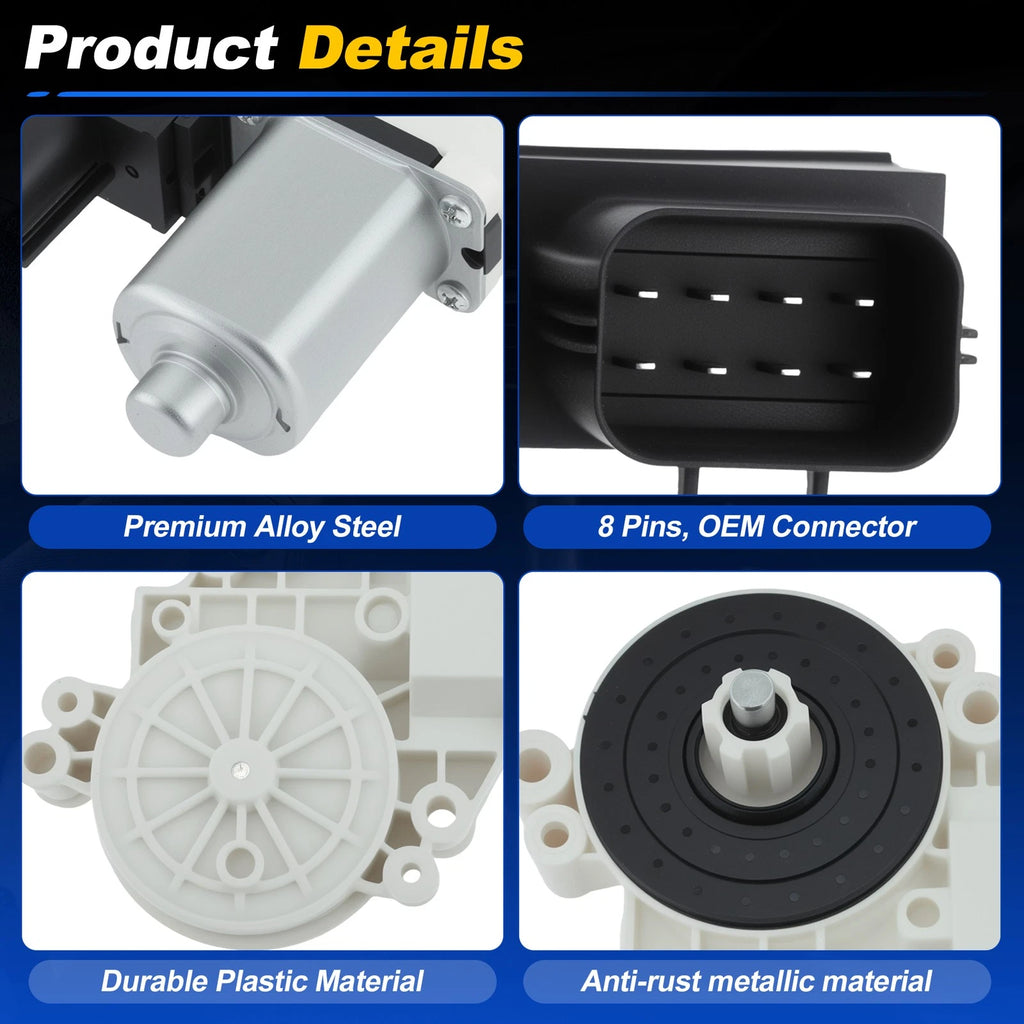 Front Right Power Window Motor for Ford Expedition (2008–2017) 8 Pin
