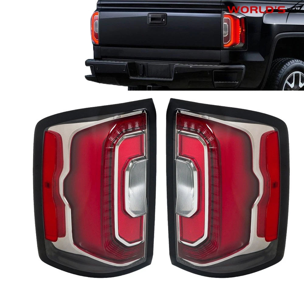 Set of 2 LED Clear Lens Tail Lights for GMC Sierra (2016–2018)