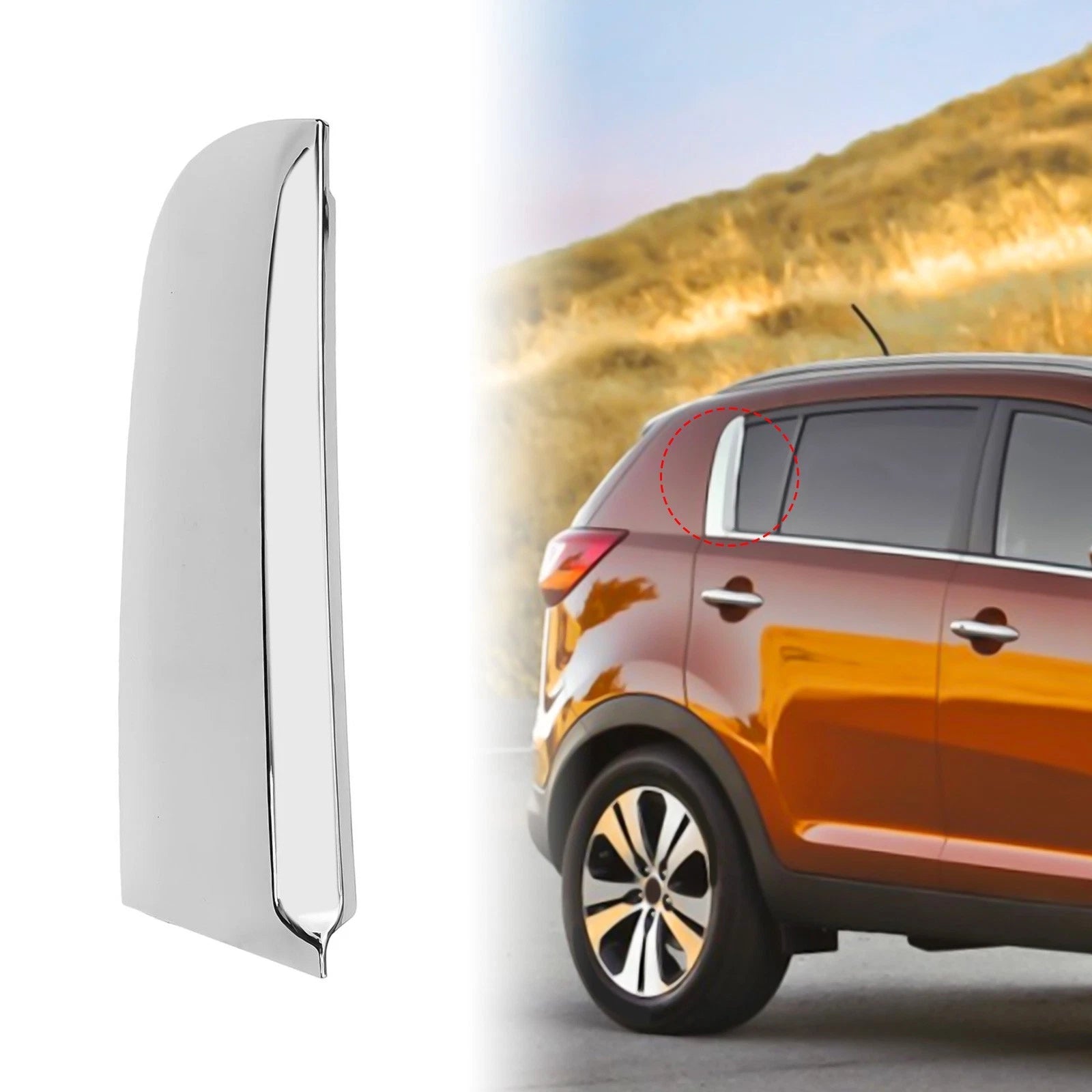 Right Rear C Pillar Moldings for Kia Sportage - Silver