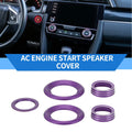 5X AC Engine Start Speaker Knob Cover Ring for Honda Civic (2016–2021) Purple