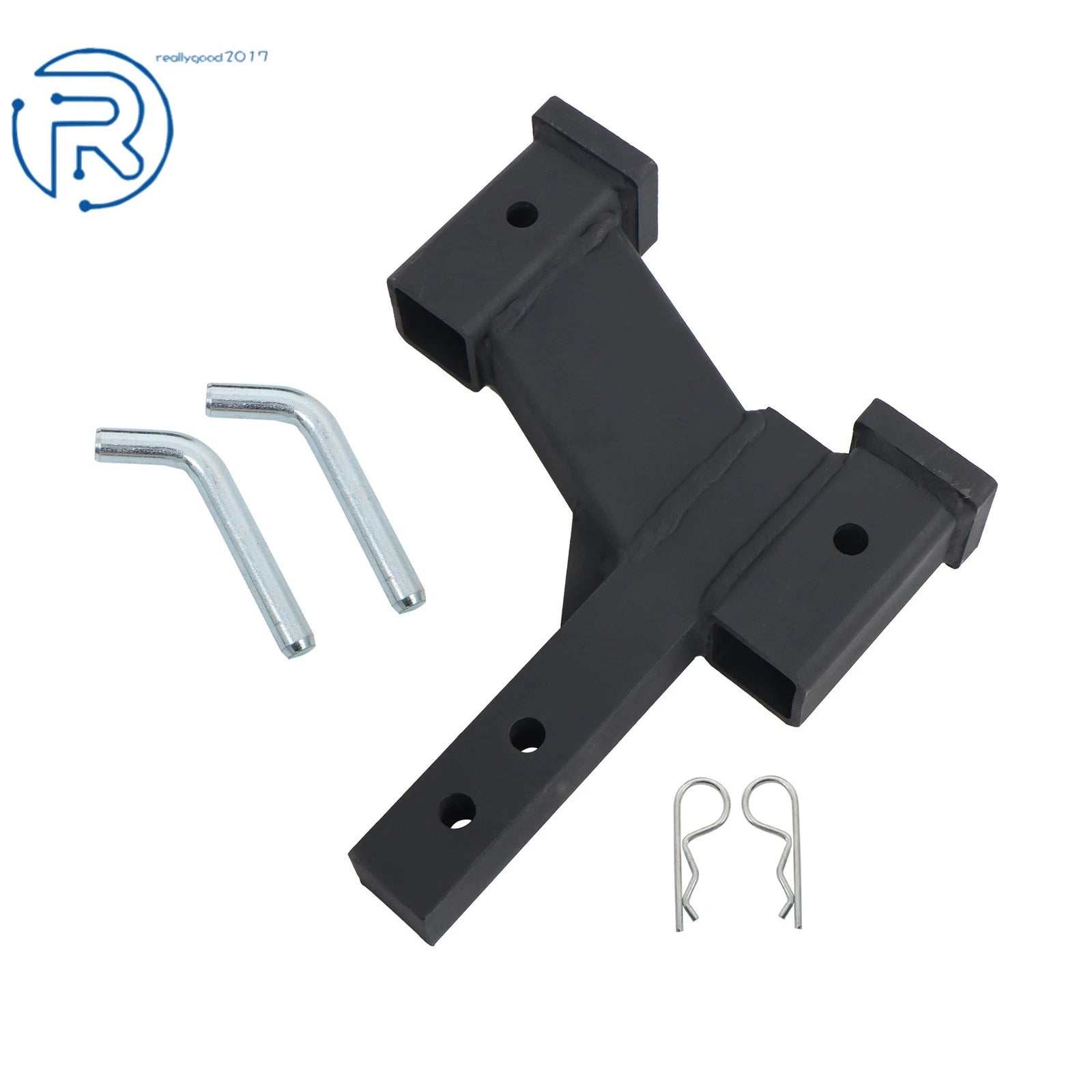 Adjustable Dual Hitch Extender for Towing (2in to 8in Rise/Drop)