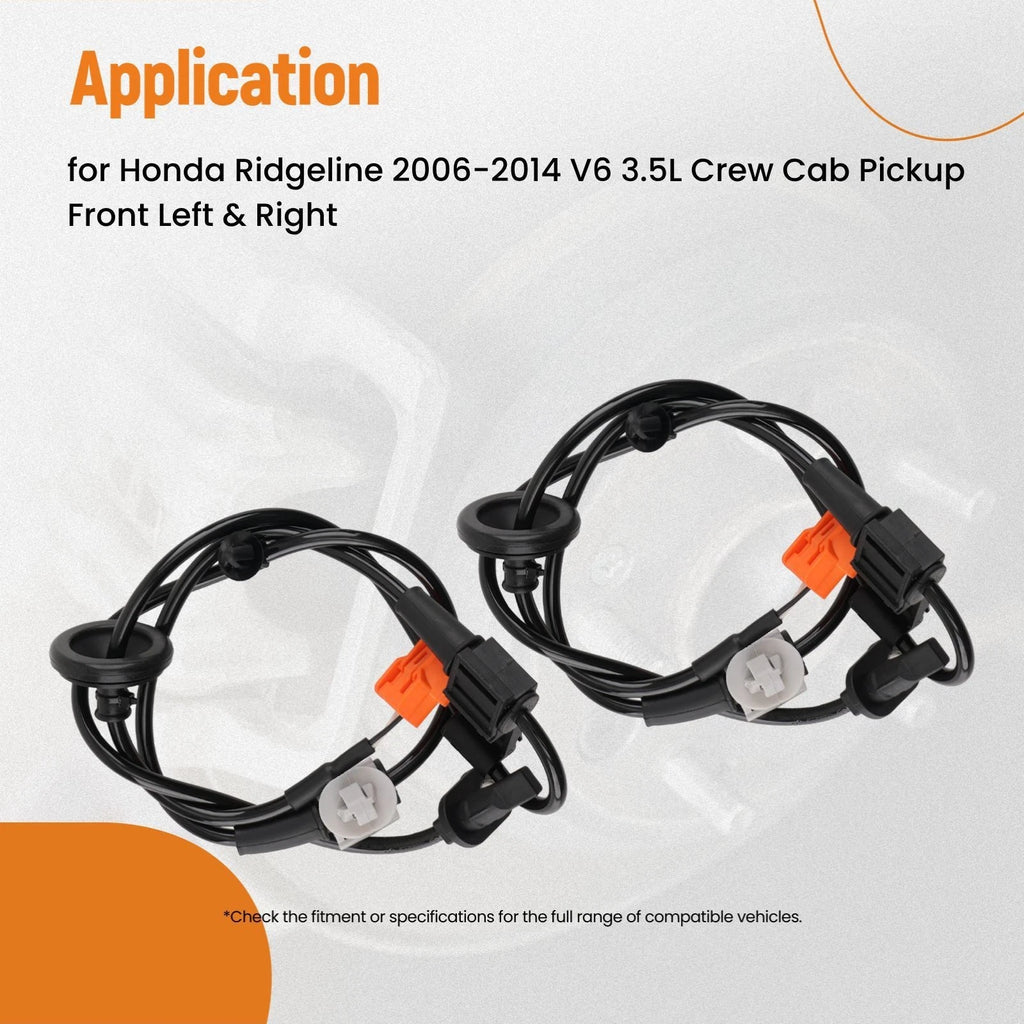 2X Front ABS Speed Sensor for Honda Ridgeline (2006-2014)