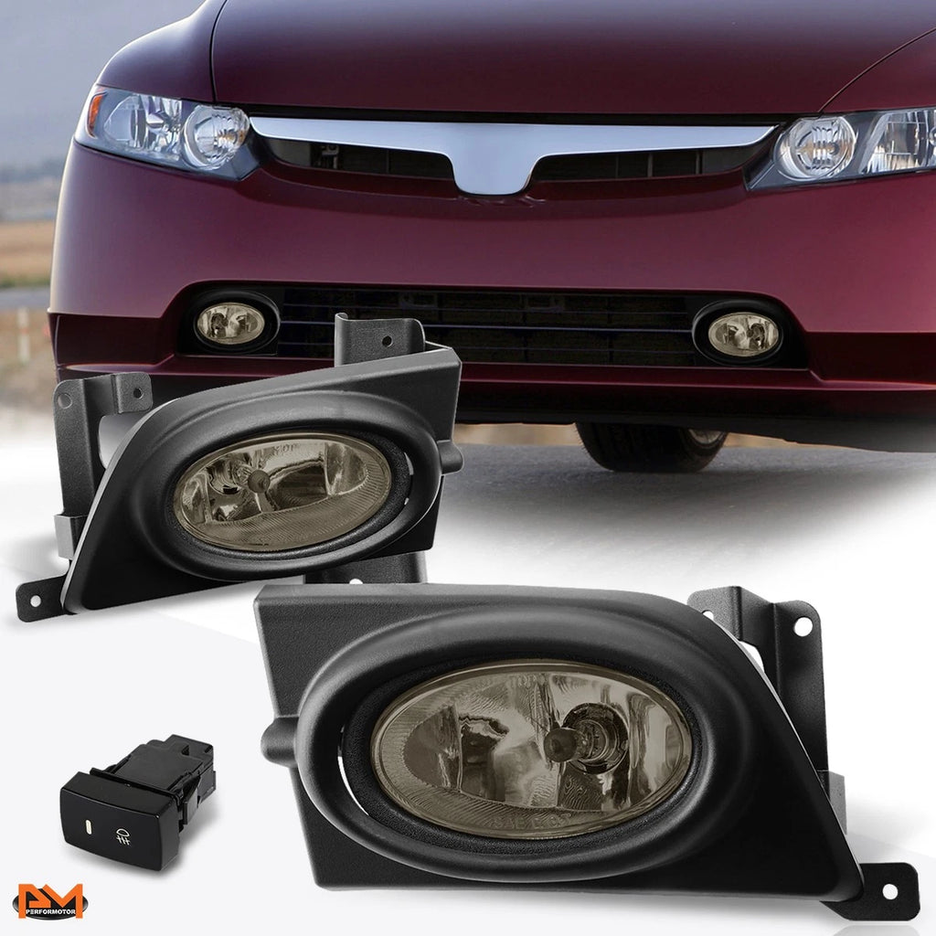Fog Lights for Honda Civic 4Dr (2006–2008) OE Style Smoke Lens + Switch