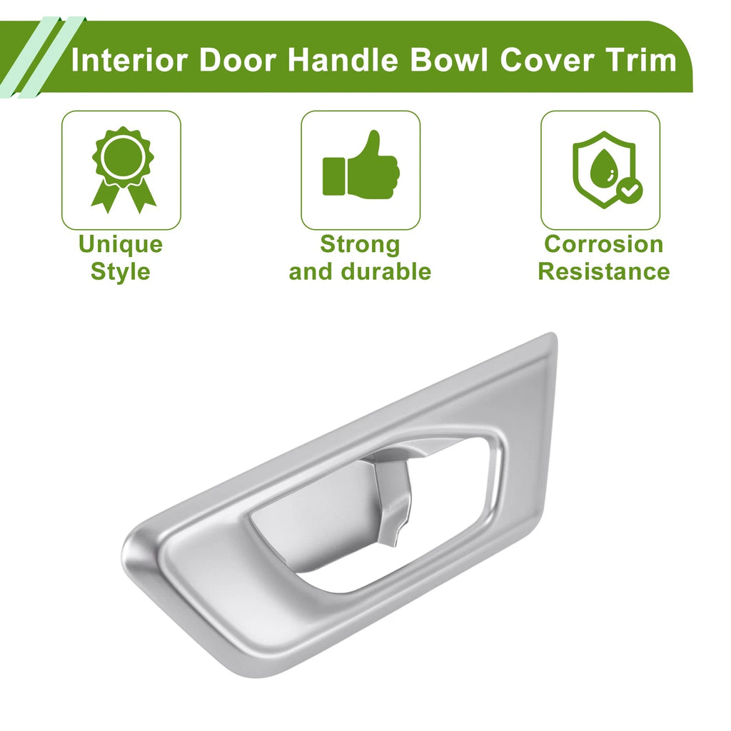 Set of 4 Interior Door Handle Bowl Cover Trim for Honda CR-V (2017–2022) Silver Tone ABS