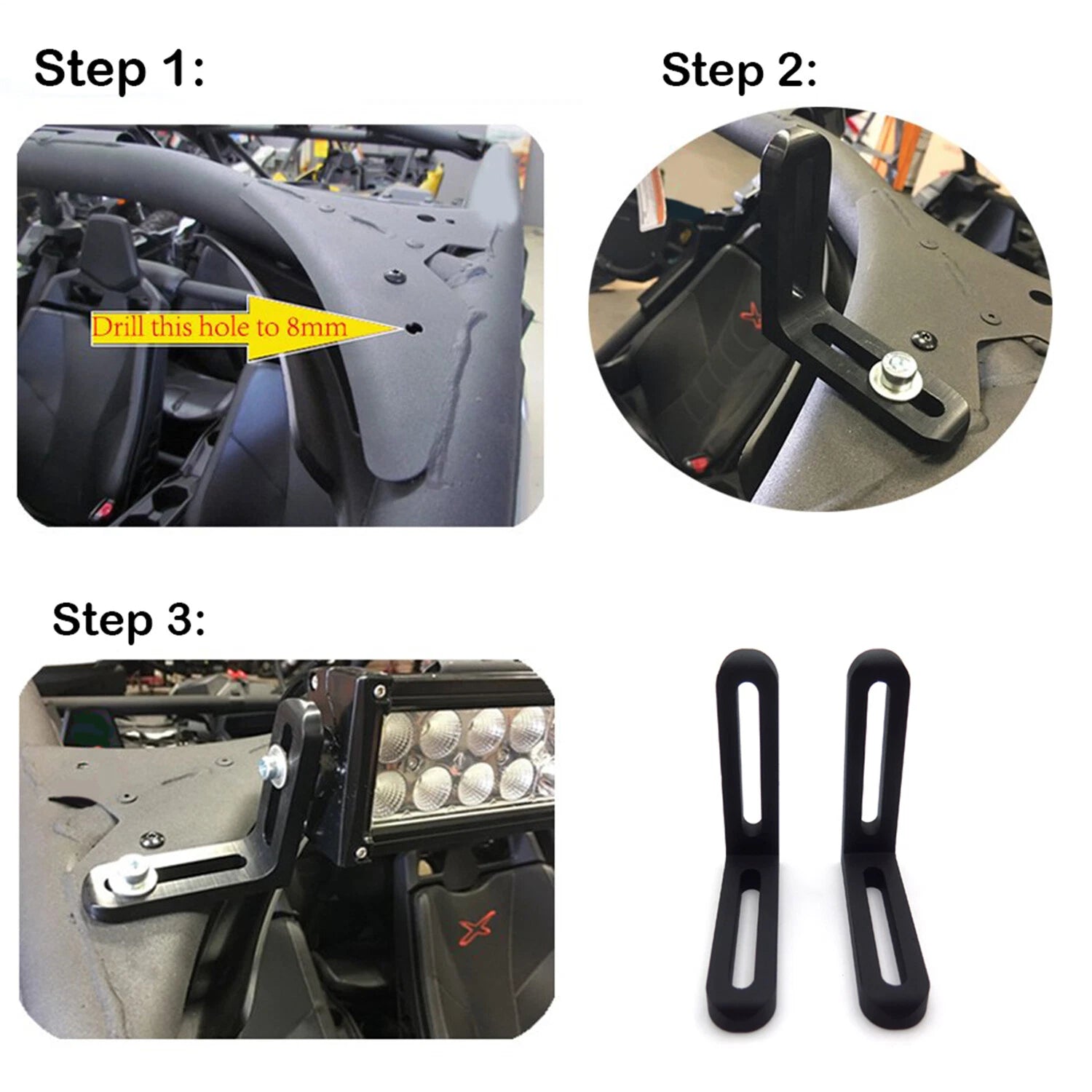 LED Light Bar Upper Roof Mounting Bracket for Can-Am Maverick X3 MAX (2017–2023)