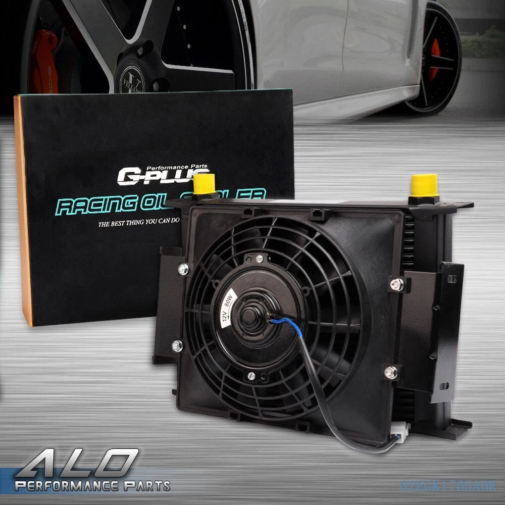 30 Row 10AN Transmission Engine Oil Cooler with 7" Cooling Fan Kit