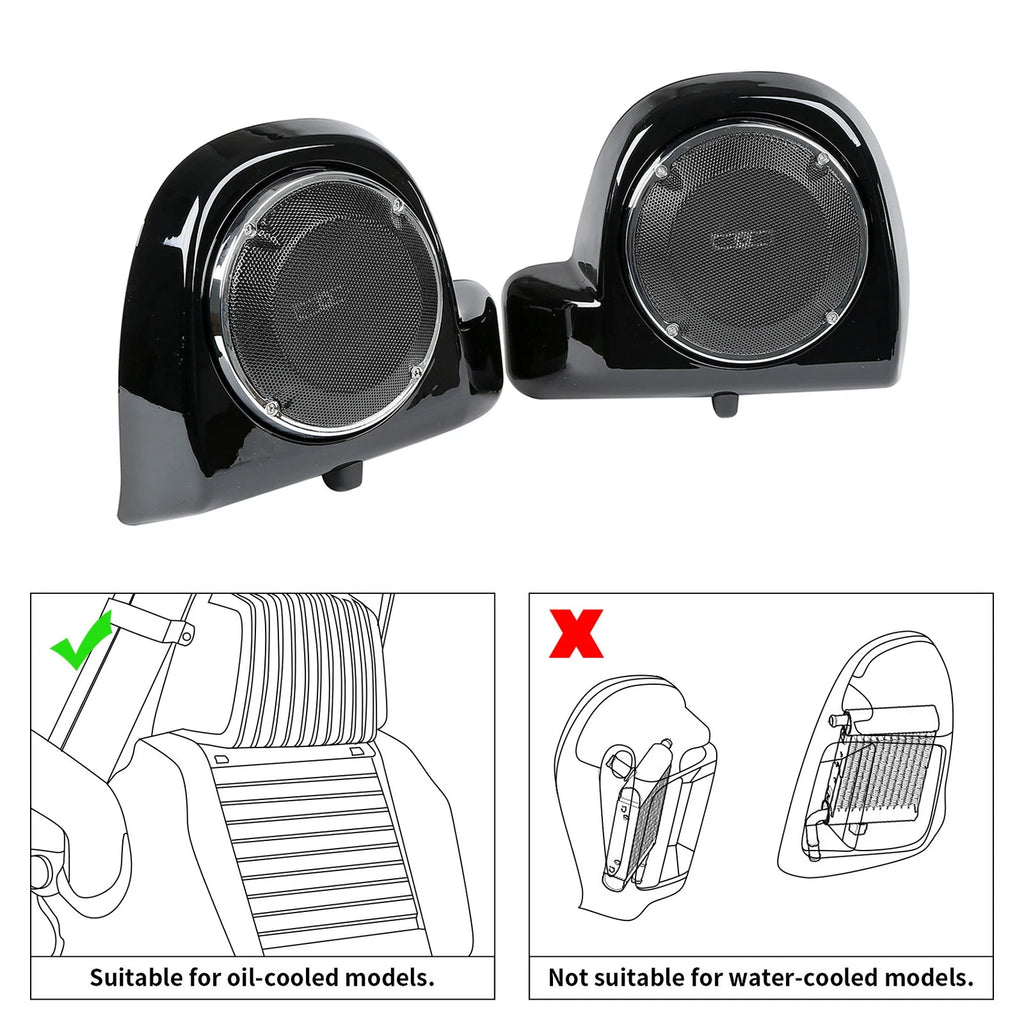 6.5" Lower Vented Fairing Pods with Speaker & Grills for Harley Touring (2014–2024)