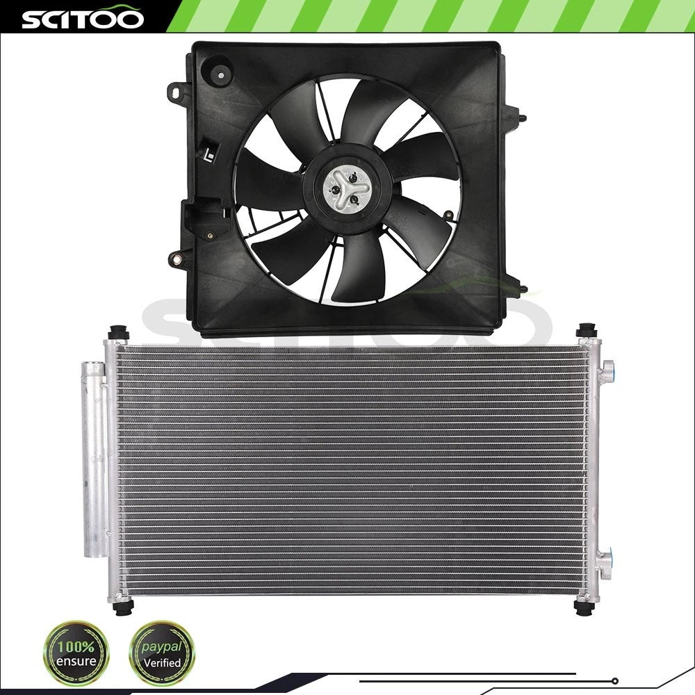 AC Condenser & Cooling Fan Assembly Kit for Honda CR-V (2007–2009)