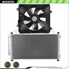 AC Condenser & Cooling Fan Assembly Kit for Honda CR-V (2007–2009)