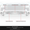 Chrome Front Bumper Face Bar for Chevrolet Silverado (2022–2024) w/Park Sensor Holes