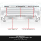 Chrome Front Bumper Face Bar for Chevrolet Silverado (2022–2024) w/Park Sensor Holes