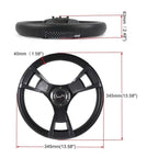14" Billet Steering Wheel for Universal Fit - Black Grip, Carbon Fiber Trim