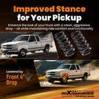 4" Front Drop Kit for Chevy Silverado 1500 2500 GMC Sierra 2WD (1988–1998)