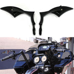Set of 2 Black 8mm 10mm CNC Blade Rearview Side Mirrors for Motorcycle