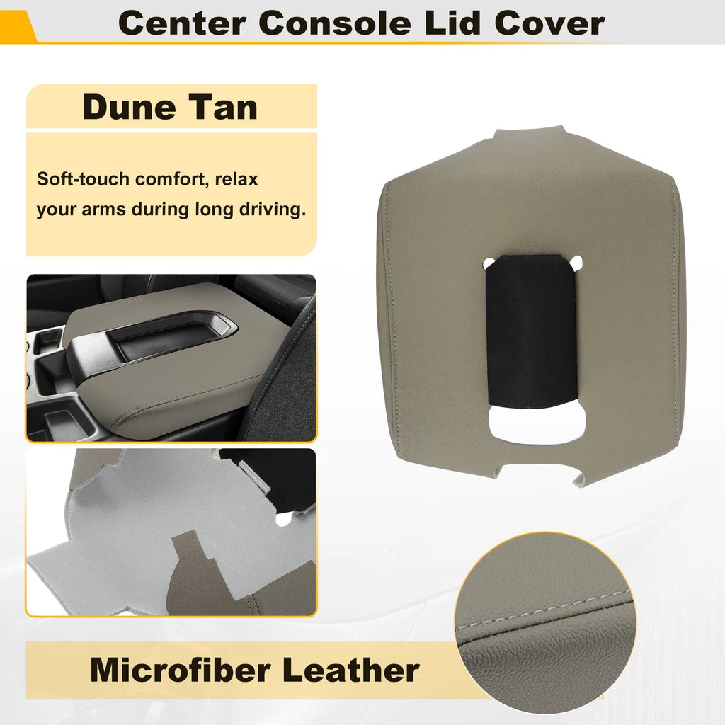 Center Console Armrest Cover for Chevy Silverado/Sierra (2014–2018) Dune Tan