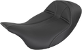 Saddlemen Dominator Low Solo Seat for Harley FL (2008–2024) - Black/Gray Stitching
