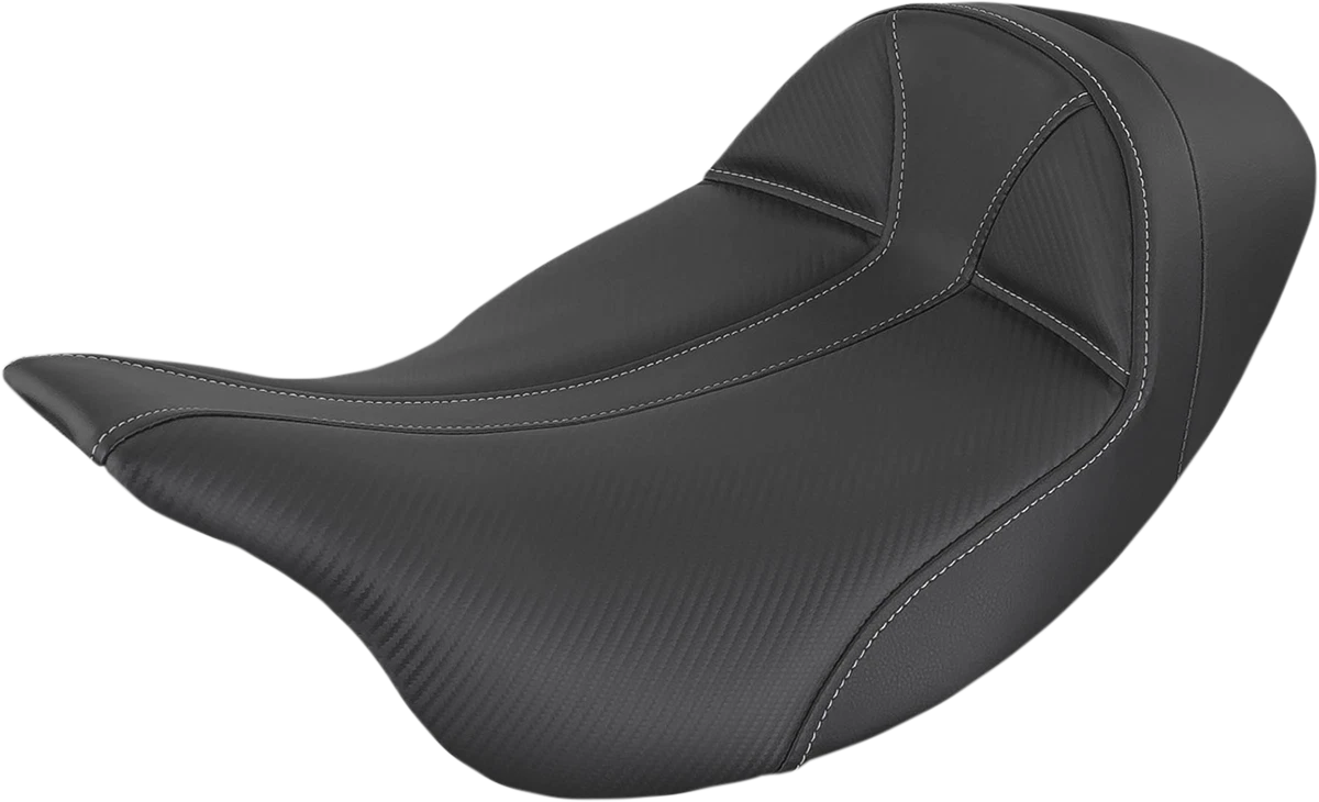Saddlemen Dominator Low Solo Seat for Harley FL (2008–2024) - Black/Gray Stitching