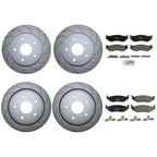 Front & Rear Brake Kit with Drilled Discs & Pads for Dodge Ram 1500