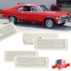 Set of 4 Clear Lens Side Marker Lights for Chevy Nova (1970–1974)