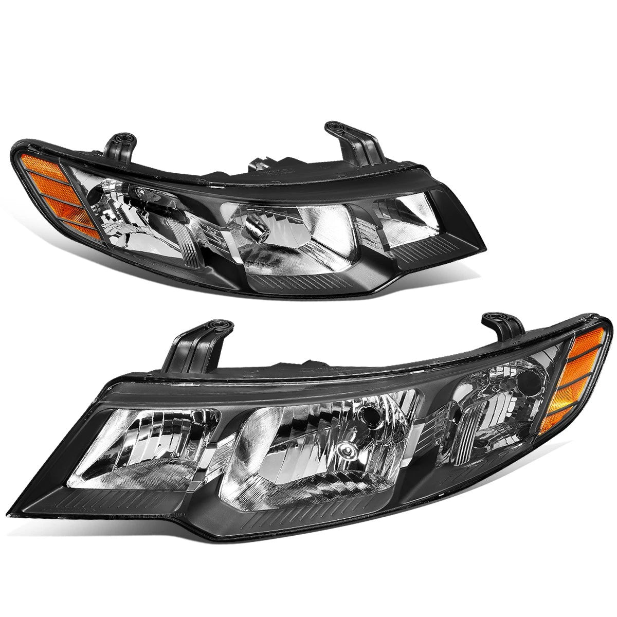 Headlight Lamps for Kia Forte Koup (2010–2013) - Black Housing, Amber