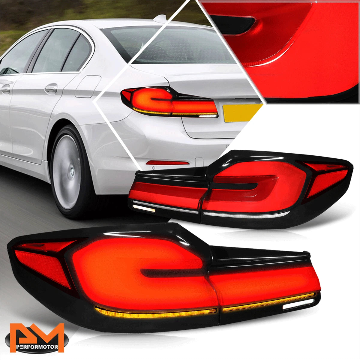 3D LED Sequential Tail Brake Lights for BMW 5-Series G30 (2017–2020)