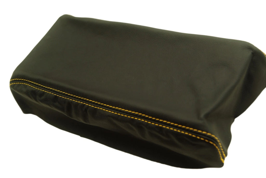 Console Armrest Cover for Chrysler 300 (2005–2007) Yellow Stitch PVC Leather