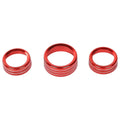 3 x AC Radio Switch Trim Ring Knob Covers Red for 2015-2020 Challenger Charger