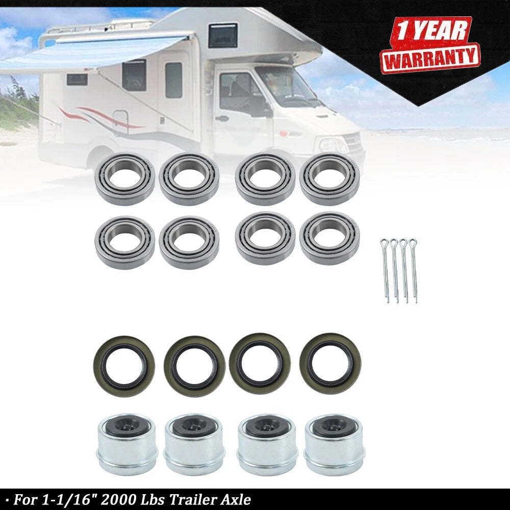 Set of 4 Trailer Bearings for 2000 Lbs Trailer Axle (1-1/16")