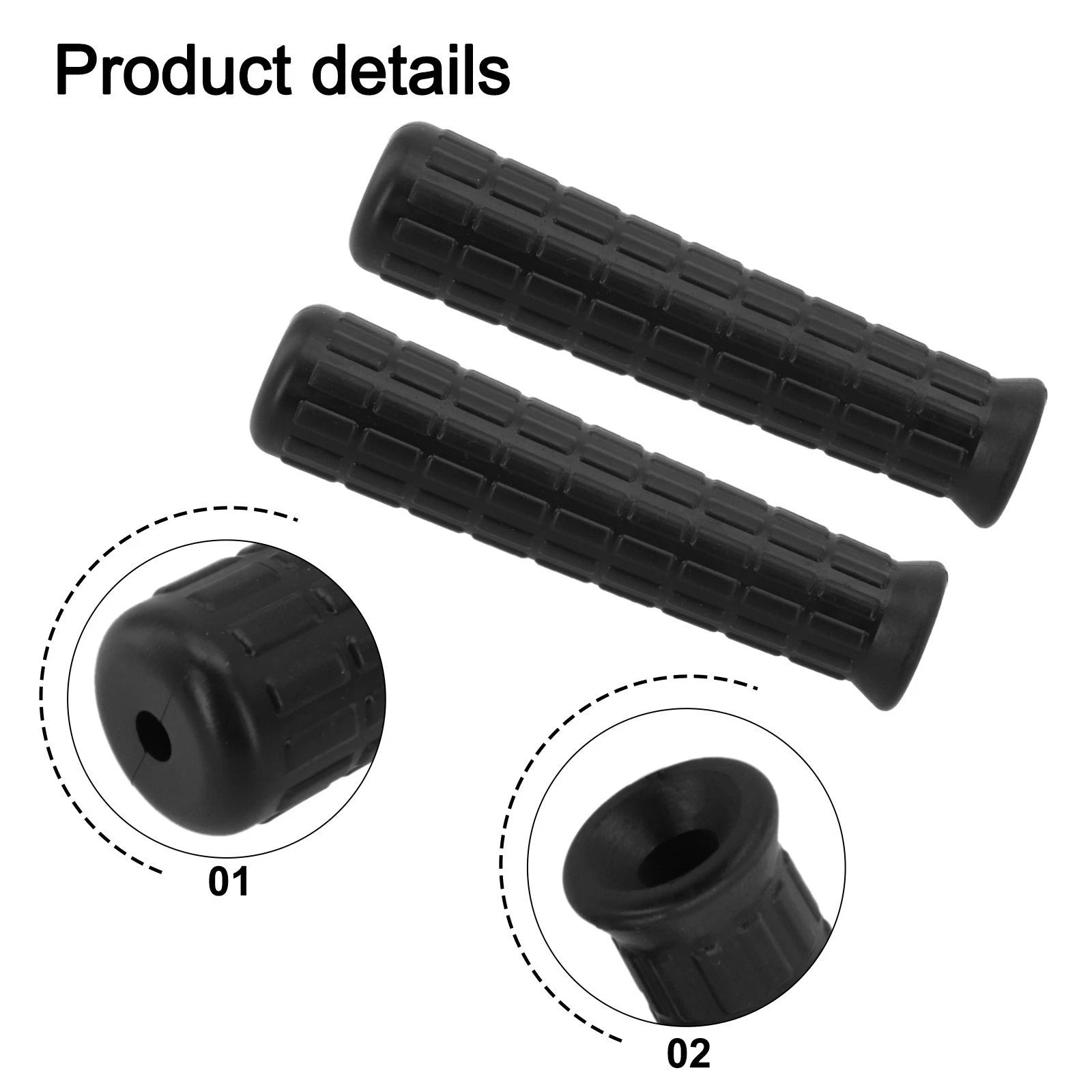 Square Shape Handles for Wheelbarrow (114mm x 8mm) Anti-skid Replacement