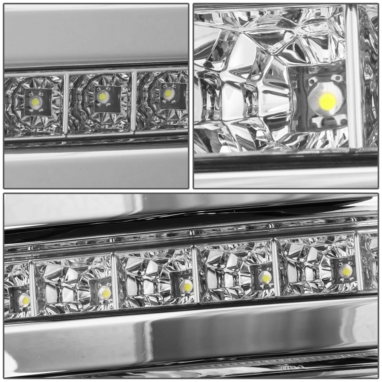 Chrome Housing Amber Side Headlight/Lamp w/LED DRL for Chevy Silverado (2014–2015)