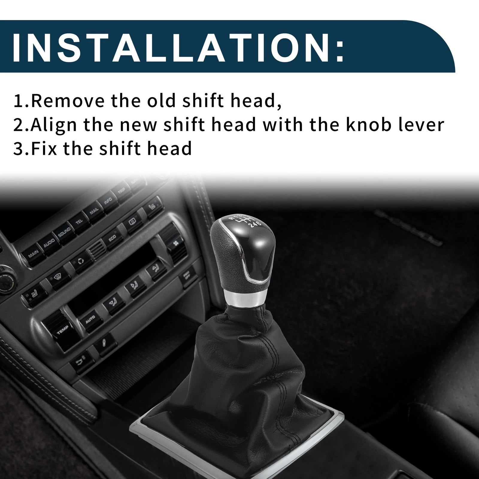 6 Speed Manual Gear Shift Knob with Cover for Ford Focus MK2 (2005–2012)