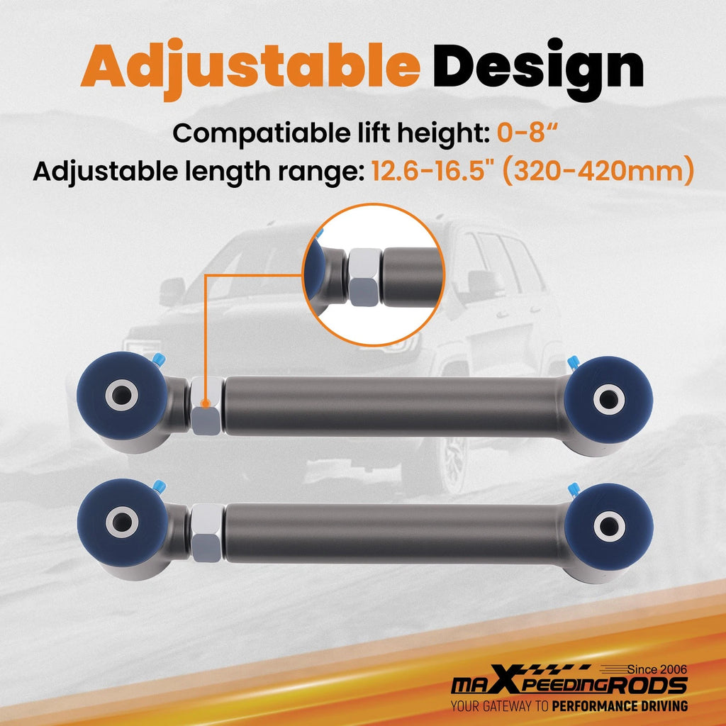 Pair Rear Upper Adjustable Control Arms for Jeep Wrangler TJ (1997-2006)