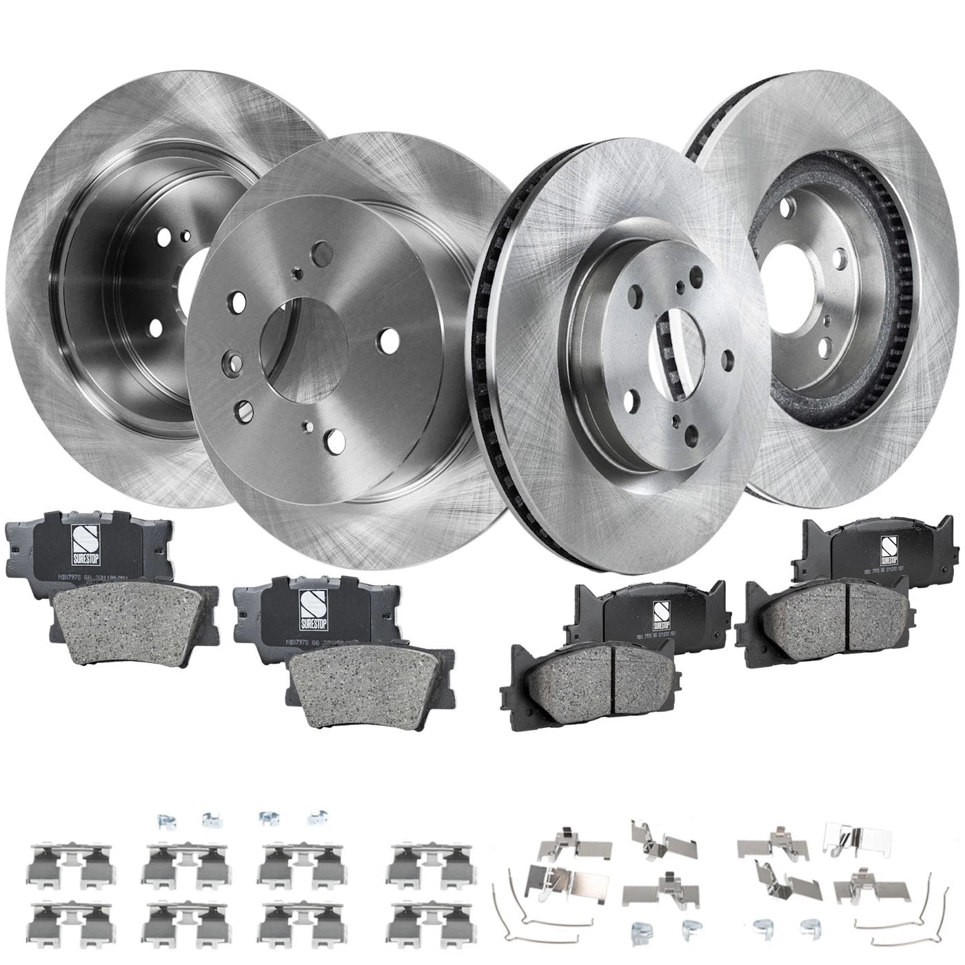 Brake Disc Rotor and Pad Kit for Toyota Camry, Lexus ES350, Avalon